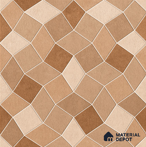 TL 08682 Brown 1.31 ft x 1.31 ft Matte Finish Vitrified Floor Tile - 11 mm | Pattern Alignment May Vary | 2-3 mm Spacer is Mandatory