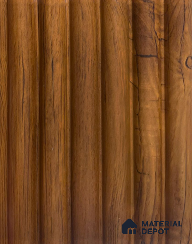 Brown Wooden Louver PN 06451 (LPR-514) Oak 9.5 ft x 6.3 inch WPC Panel - 15 mm | Suitable for Feature Wall, TV Unit & Living Room | | Width is Subjected to 5% Variation