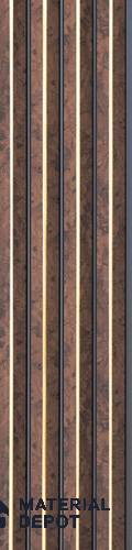 Brown Wooden Louver PN 05523 9.5 ft x 5 inch Charcoal Panel - 11 mm | Suitable for Feature Wall, TV Unit & Living Room | Width is Subjected to 5% Variation