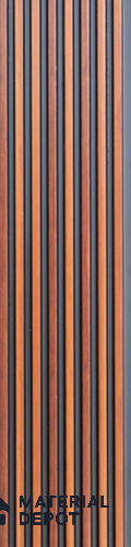 Brown Wooden Louver PN 05532 9.5 ft x 5 inch Charcoal Panel - 11 mm | Suitable for Feature Wall, TV Unit & Living Room | Width is Subjected to 5% Variation