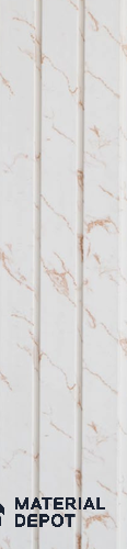 White Marble Louver PN 05517 9.5 ft x 5 inch Charcoal Panel - 11 mm | Suitable for Feature Wall, TV Unit & Living Room | Width is Subjected to 5% Variation