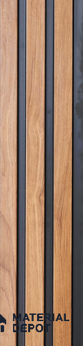 Brown Wooden Louver PN 05508 9.5 ft x 5 inch Charcoal Panel - 11 mm | Suitable for Feature Wall, TV Unit & Living Room | Width is Subjected to 5% Variation