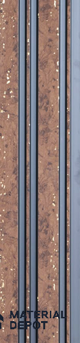 Brown Stone Louver PN 05518 9.5 ft x 5 inch Charcoal Panel - 11 mm | Suitable for Feature Wall, TV Unit & Living Room | Width is Subjected to 5% Variation