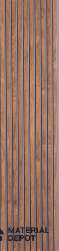 Brown Wooden Louver PN 05536 9.5 ft x 6 inch Charcoal Panel - 11 mm | Suitable for Feature Wall, TV Unit & Living Room | Width is Subjected to 5% Variation
