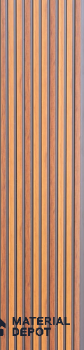 Brown Wooden Louver PN 05535 9.5 ft x 6 inch Charcoal Panel - 11 mm | Suitable for Feature Wall, TV Unit & Living Room | Width is Subjected to 5% Variation