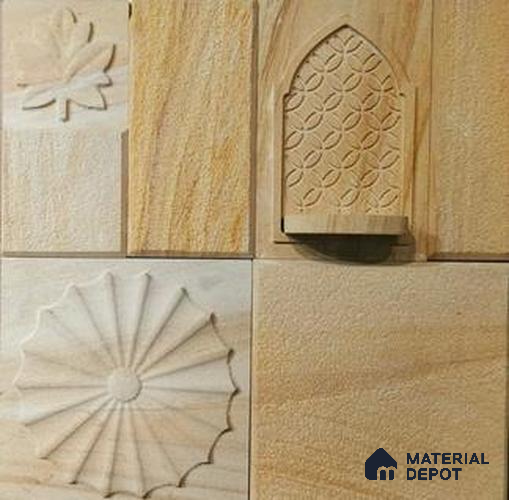 WL 00383 Cloudy Wood Natural Stone Wall Cladding | Does Not Have Light Provision | Box Contains Mix Sizes of 300x300 mm, 300x150 mm, 150x150 mm