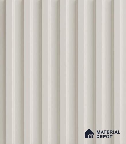 Cream Plain Colour Louver PN 06393 9.5 ft x 6 inch Clvin Panel - 8 mm | Suitable for Feature Wall, TV Unit & Living Room | Width is Subjected to 5% Variation