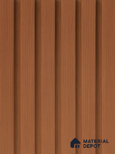 Brown Wooden Louver PN 06385 9.5 ft x 8 inch Clvin Panel - 12 mm | Suitable for Feature Wall, TV Unit & Living Room | Width is Subjected to 5% Variation