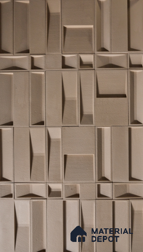 Cairo Sand Stone WL 00434 E Concrete Panel - 35 mm | Box Contains Mix Size of 1.39 ft x 9.76 in, 1.39 ft x 4.88 in, 4.88 in x 9.76 in & 4.88 in x 4.88 in Covering 6.6 Sq. Ft.