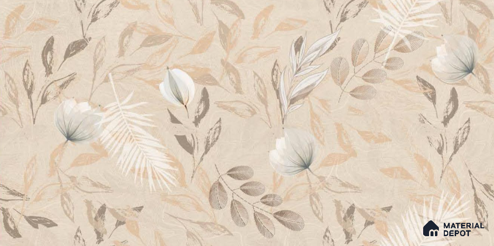 Floral Wall Tile TL 08721 Crema 4 ft x 2 ft Matte Finish Vitrified Tile - 8.5 mm