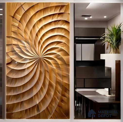 Duco Paintable Spiral Bloom Design 7 ft x 3 ft CNC Cut HDHMR 3D Door - 25 mm