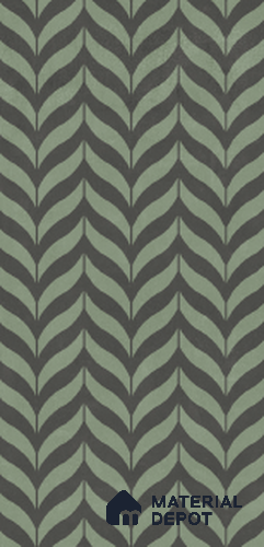 Patterned Wall Tile TL 10985 C | Brazzil Green Waves Decor 2 | 4 ft x 2 ft Crits Micro Matte Finish Porcelain Tile - 9 mm | Suitable for Living Room, Bedroom, Dining & Bathroom | 3 mm Spacer Required