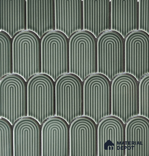 Mosaic Wall Tile TL 10528 Plain Design 11.9 in x 11.52 in Porcelain Glossy Finish - 6 mm