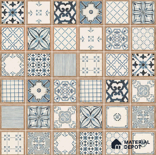 Moroccan Wall & Floor Tile TL 10506 18 in x 6 in Porcelain Glossy Finish - 10 mm | 12 Random Designs