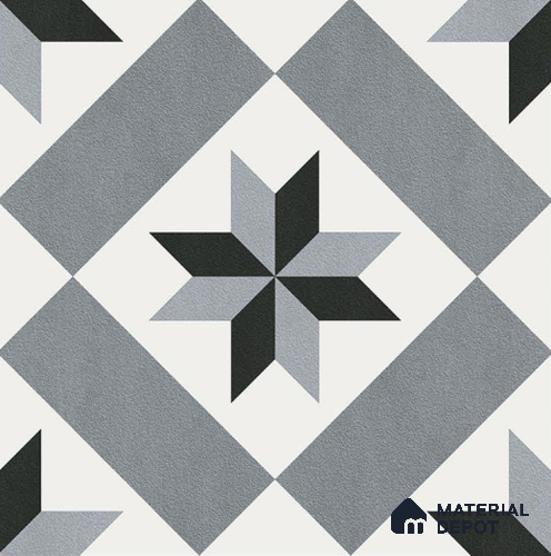 TL 08738 Grey 1.31 ft x 1.31 ft Matte Finish Vitrified Floor Tile - 11 mm | Pattern Alignment May Vary | 2-3 mm Spacer is Mandatory