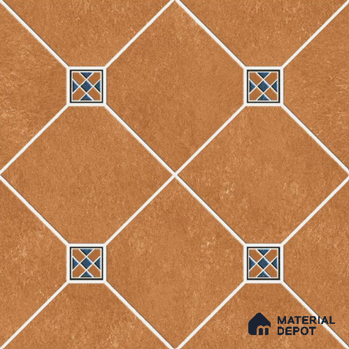TL 08750 B Brown 1.31 ft x 1.31 ft Matte Finish Vitrified Floor Tile - 11 mm | Pattern Alignment May Vary | 2-3 mm Spacer is Mandatory