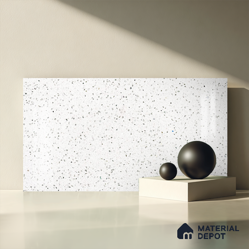Belina Quartz QR 00309 White Celestia Helsinki Series 10.5 ft x 5.35 ft Quartz - 20 mm | 10 Years and Replacement Warranty | Suitable for Kitchen, Restaurant, Counter Tops, Dining, Reception, office