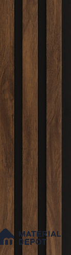 Brown Wooden Louver PN 05462 8 ft x 5 inch Charcoal Panel - 11 mm | Suitable for Feature Wall, TV Unit & Living Room | Width is Subjected to 5% Variation