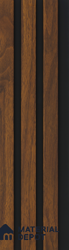 Brown Wooden Louver PN 05463 8 ft x 5 inch Charcoal Panel - 11 mm | Suitable for Feature Wall, TV Unit & Living Room | Width is Subjected to 5% Variation