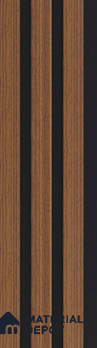 Brown Wooden Louver PN 05464 8 ft x 5 inch Charcoal Panel - 11 mm | Suitable for Feature Wall, TV Unit & Living Room | Width is Subjected to 5% Variation