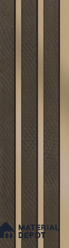 Brown Leather Louver PN 05465 8 ft x 5 inch Charcoal Panel - 11 mm | Suitable for Feature Wall, TV Unit & Living Room | Width is Subjected to 5% Variation