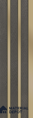 Brown Leather Louver PN 05466 8 ft x 5 inch Charcoal Panel - 11 mm | Suitable for Feature Wall, TV Unit & Living Room | Width is Subjected to 5% Variation