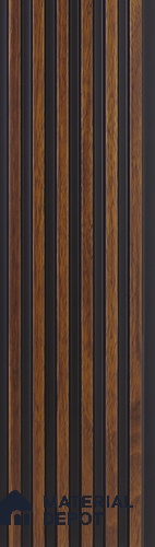 Brown Wooden Louver PN 05470 8 ft x 5 inch Charcoal Panel - 11 mm | Suitable for Feature Wall, TV Unit & Living Room | Width is Subjected to 5% Variation