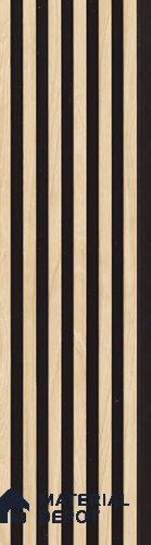 Beige Wooden Louver PN 05472 8 ft x 5 inch Charcoal Panel - 11 mm | Suitable for Feature Wall, TV Unit & Living Room | Width is Subjected to 5% Variation