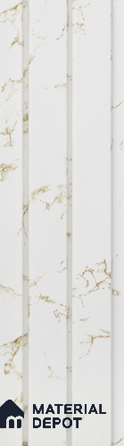 White Marble Louver PN 05479 8 ft x 5 inch Charcoal Panel - 11 mm | Suitable for Feature Wall, TV Unit & Living Room | Width is Subjected to 5% Variation