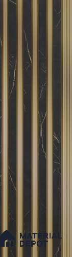 Grey Marble Louver PN 05491 8 ft x 5 inch Charcoal Panel - 11 mm | Suitable for Feature Wall, TV Unit & Living Room | Width is Subjected to 5% Variation