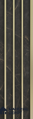 Grey Marble Louver PN 05501 8 ft x 5 inch Charcoal Panel - 11 mm | Suitable for Feature Wall, TV Unit & Living Room | Width is Subjected to 5% Variation