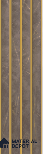 Brown Marble Louver PN 05502 8 ft x 5 inch Charcoal Panel - 11 mm | Suitable for Feature Wall, TV Unit & Living Room | Width is Subjected to 5% Variation