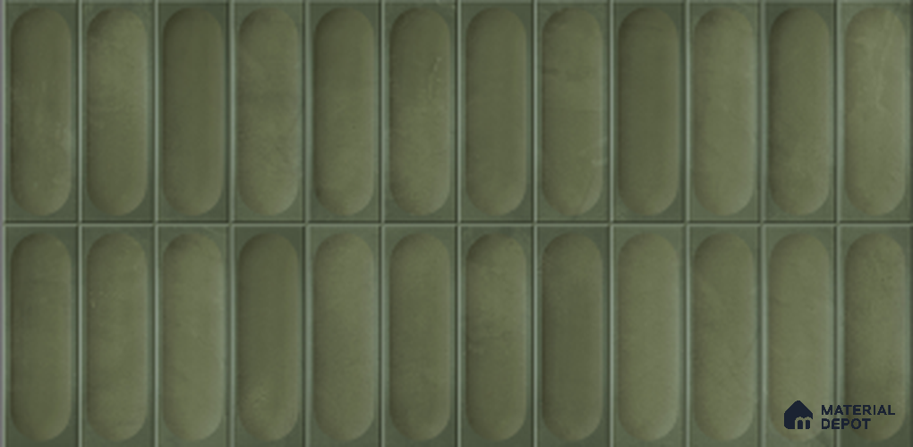 Faux Subway Look Luna Dark Green TL 09792 H 2 ft x 1 ft Matte Finish Ceramic Wall Tile - 9 mm | Please Expect a Slight Variation of Pattern