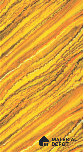 Yellow Marble Look Alabaster Sheet/Panel 8 ft x 4 ft - 2 mm | PN 06485 | Suitable for Pooja Room, Feature Wall, Ceiling & Reception | Width is Subjected to 5% Variation