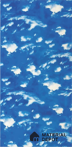 Blue Marble Look Alabaster Sheet/Panel 8 ft x 4 ft - 2 mm | PN 06486 | Suitable for Pooja Room, Feature Wall, Ceiling & Reception | Width is Subjected to 5% Variation