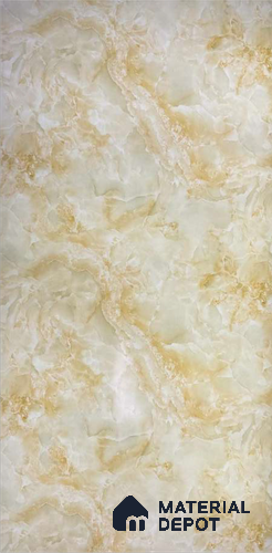 Brown Marble Look Alabaster Sheet/Panel 8 ft x 4 ft - 2 mm | PN 06487 | Suitable for Pooja Room, Feature Wall, Ceiling & Reception | Width is Subjected to 5% Variation