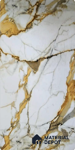 White Marble Look Alabaster Sheet/Panel 8 ft x 4 ft - 2 mm | PN 06480 | Suitable for Pooja Room, Feature Wall, Ceiling & Reception | Width is Subjected to 5% Variation