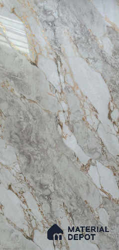 White Marble Look Alabaster Sheet/Panel 8 ft x 4 ft - 2 mm | PN 06474 | Suitable for Pooja Room, Feature Wall, Ceiling & Reception | Width is Subjected to 5% Variation
