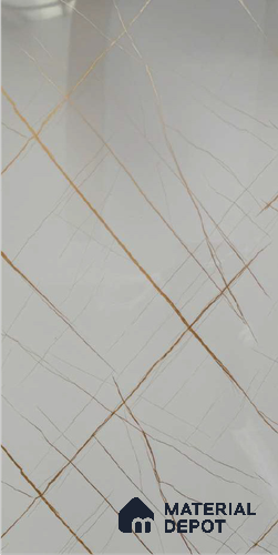 White Marble Look Alabaster Sheet/Panel 8 ft x 4 ft - 2 mm | PN 06478 | Suitable for Pooja Room, Feature Wall, Ceiling & Reception | Width is Subjected to 5% Variation