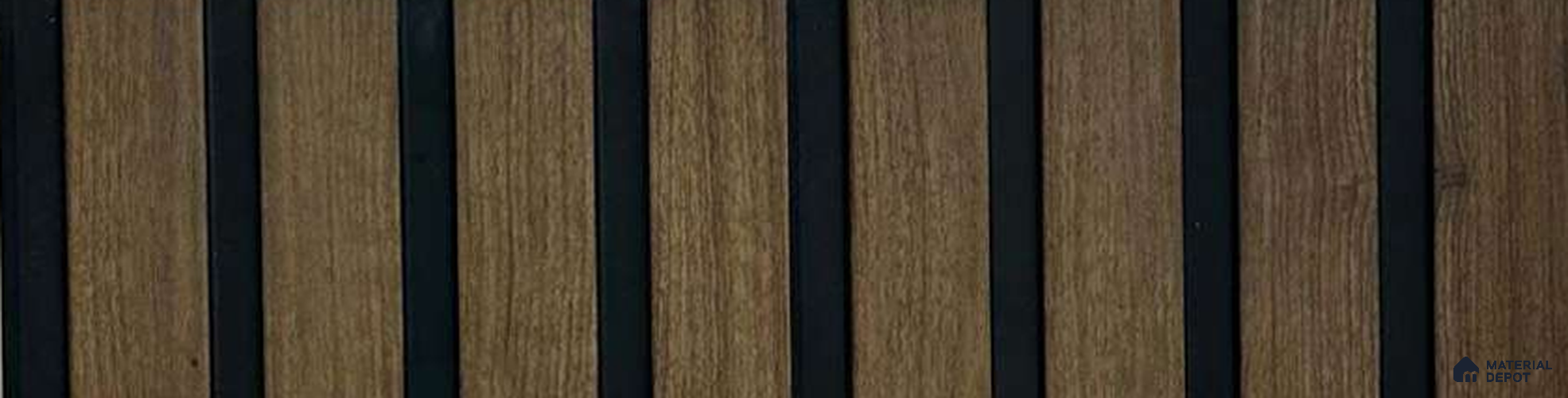 Brown Wooden Louver PN 05547 8 ft x 6 inch Charcoal Panel - 7 mm | Suitable for Feature Wall, TV Unit & Living Room | Width is Subjected to 5% Variation