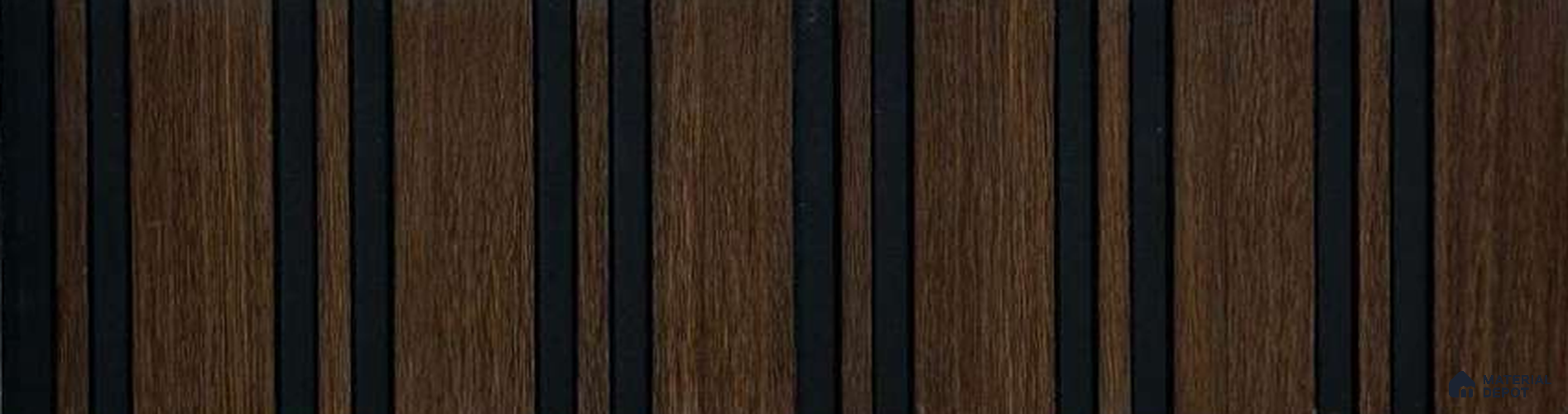 Brown Wooden Louver PN 05551 8 ft x 6 inch Charcoal Panel - 7 mm | Suitable for Feature Wall, TV Unit & Living Room | Width is Subjected to 5% Variation