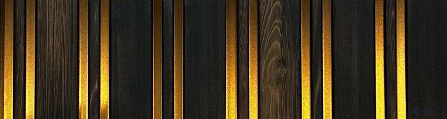 Brown Wooden Louver PN 05550 8 ft x 6 inch Charcoal Panel - 7 mm | Suitable for Feature Wall, TV Unit & Living Room | Width is Subjected to 5% Variation