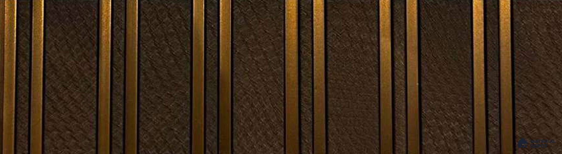 Brown Leather Louver PN 05549 8 ft x 6 inch Charcoal Panel - 7 mm | Suitable for Feature Wall, TV Unit & Living Room | Width is Subjected to 5% Variation