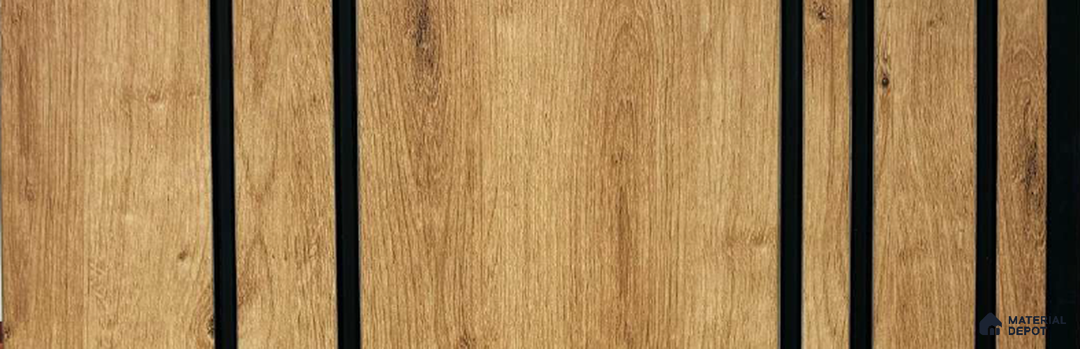Brown Wooden Louver PN 05556 9.5 ft x 12 inch Charcoal Panel - 6 mm | Suitable for Feature Wall, TV Unit & Living Room | Width is Subjected to 5% Variation