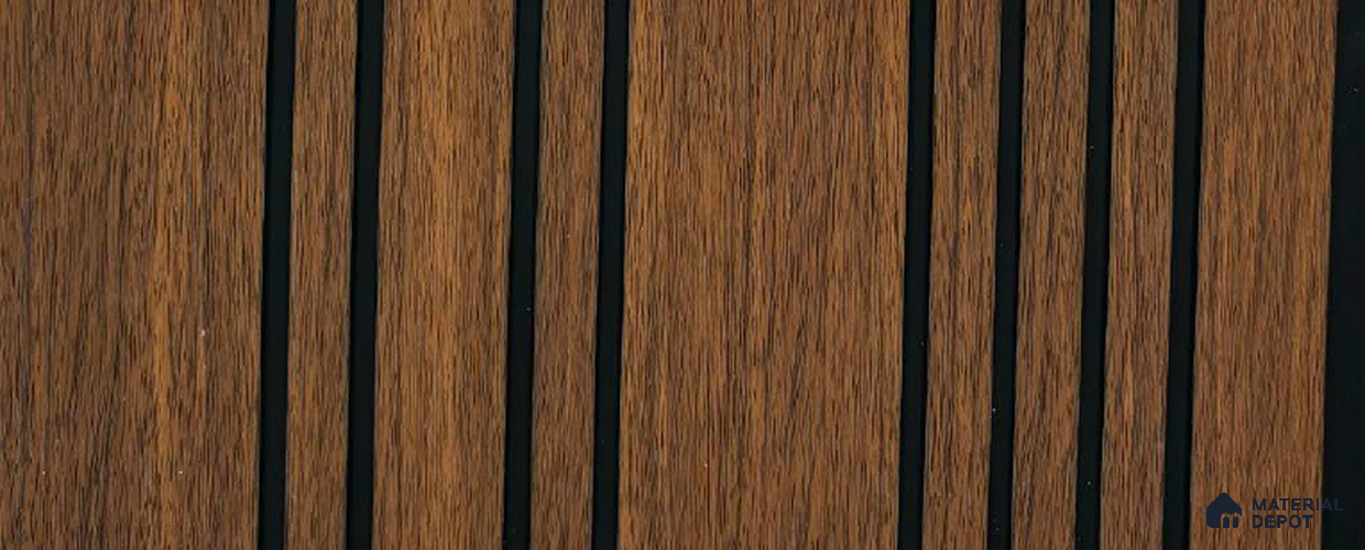 Brown Wooden Louver PN 05559 9.5 ft x 12 inch Charcoal Panel - 6 mm | Suitable for Feature Wall, TV Unit & Living Room | Width is Subjected to 5% Variation