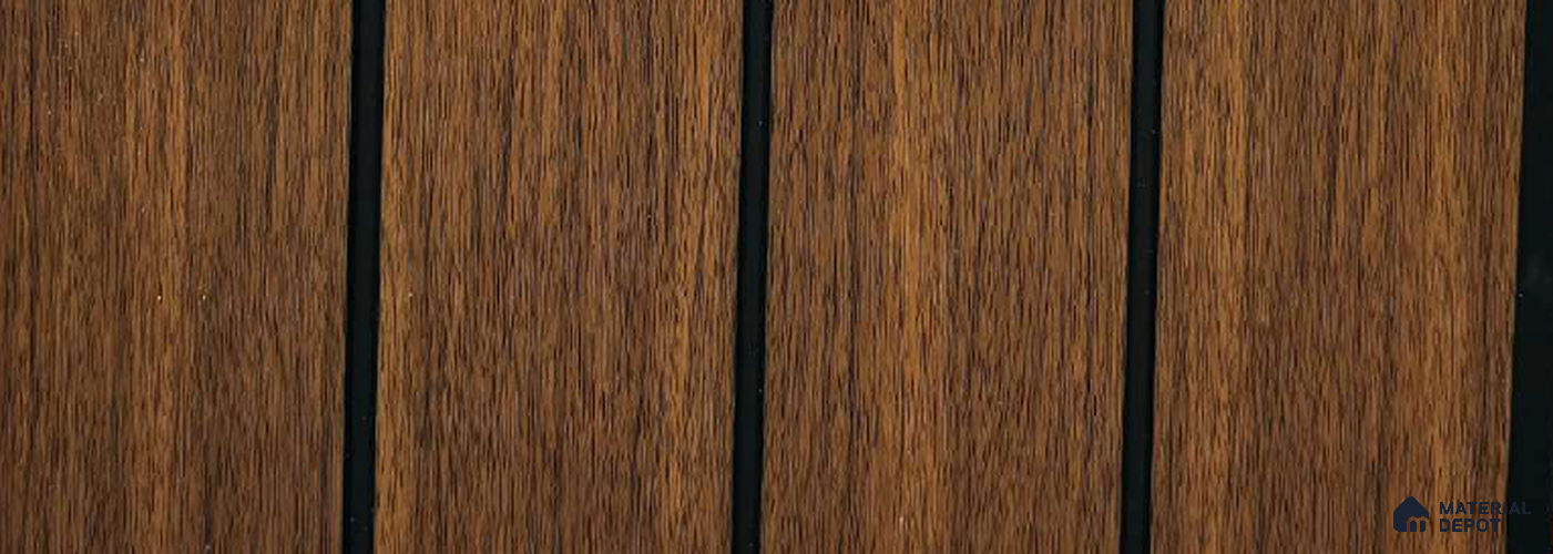 Brown Wooden Louver PN 05561 9.5 ft x 12 inch Charcoal Panel - 6 mm | Suitable for Feature Wall, TV Unit & Living Room | Width is Subjected to 5% Variation