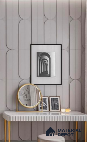 Duco Paintable Modern Arch Elegance 8 ft x 4 ft CNC Made HDHMR Panel - 12 mm