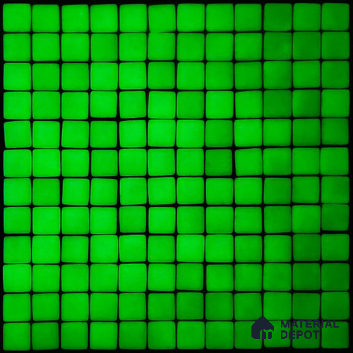 Mosaic Floor & Wall Tile TL 10722 B Radium Green | 25 x 25 mm Glossy Finish Glass Tile - 5 mm | Suitable For Outdoor, Swimming Pool Area