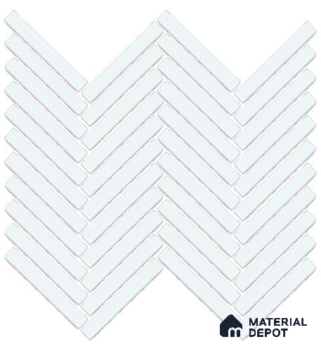 Mosaic Floor & Wall Herring Bone Tile TL 10644 N | 275.8x301.9 mm (Chip Size 12x93 mm) Glossy Finish Porcelain Tile - 8 mm | Suitable For Outdoor, Swimming Pool Area