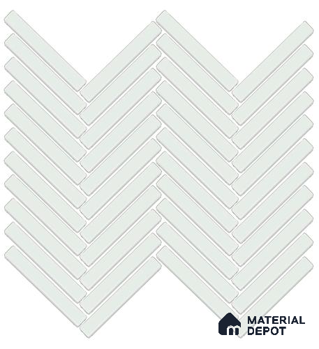 Mosaic Floor & Wall Herring Bone Tile TL 10644 O | 275.8x301.9 mm (Chip Size 12x93 mm) Glossy Finish Porcelain Tile - 8 mm | Suitable For Outdoor, Swimming Pool Area